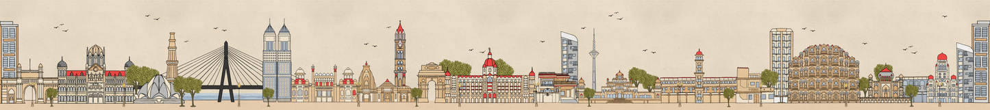 The Indian Skyline (121 cm × 12.7 cm)