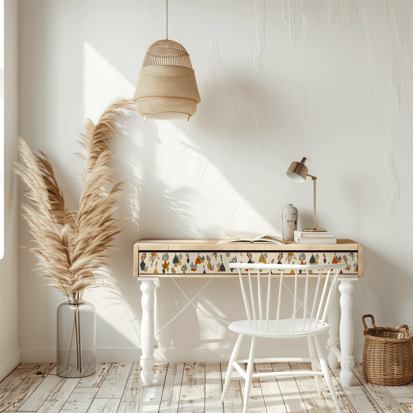 Boho Leaf Vases (121 cm × 12.7 cm)