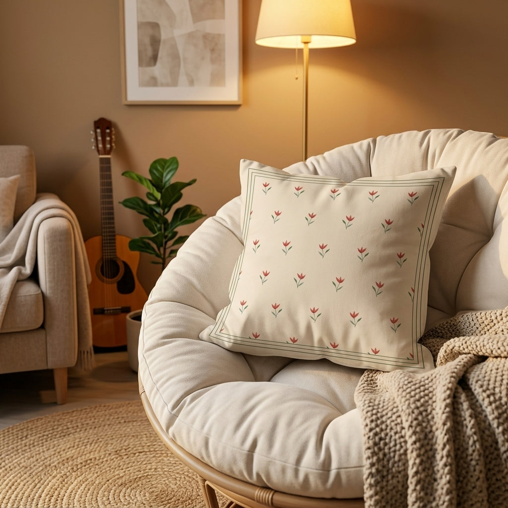 Hand Stitched Tulip Cushion Cover