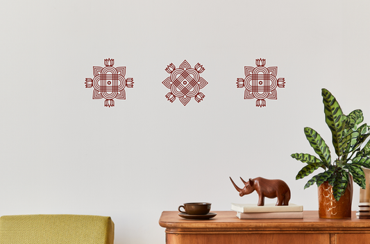 Sacred Bloom Kolam (Set of 3)