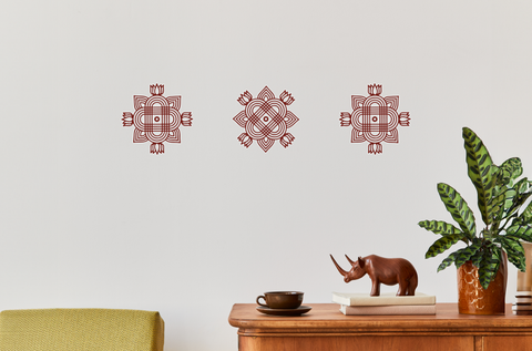 Sacred Bloom Kolam (Set of 3)