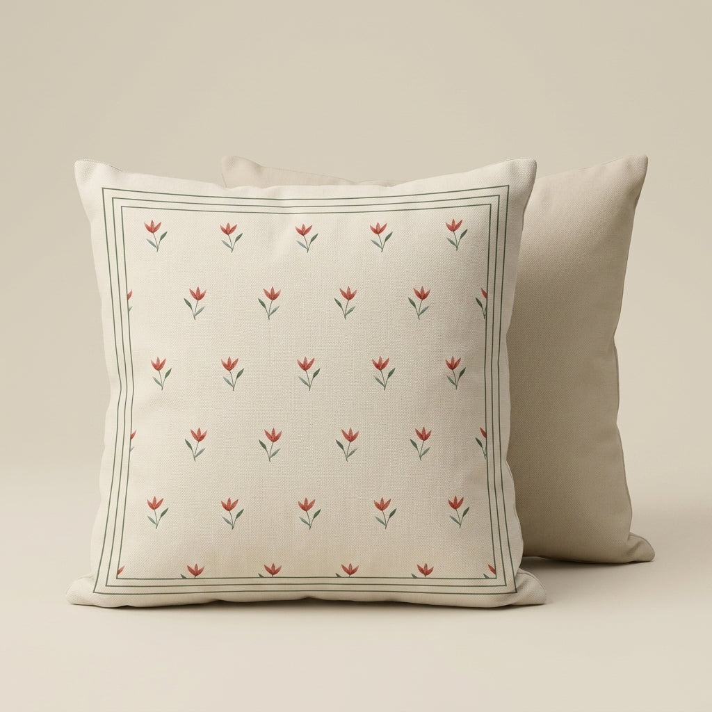 Hand Stitched Tulip Cushion Cover