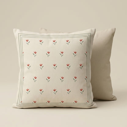 Hand Stitched Tulip Cushion Cover