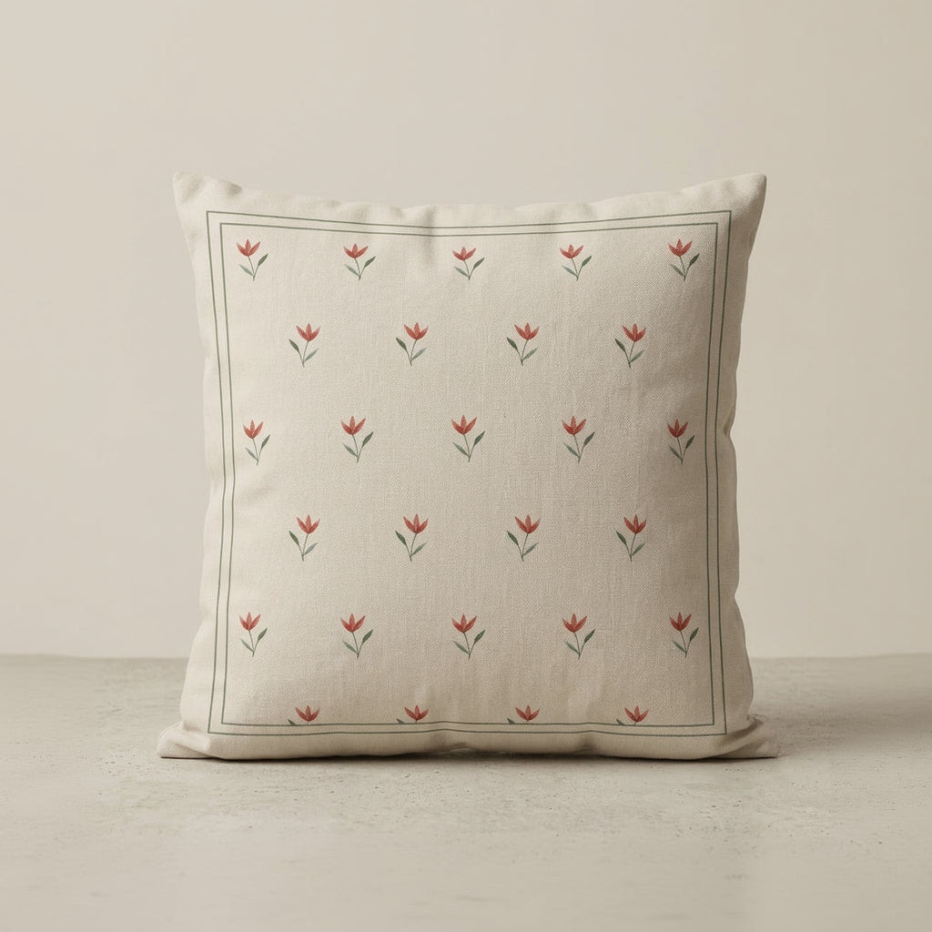 Hand Stitched Tulip Cushion Cover