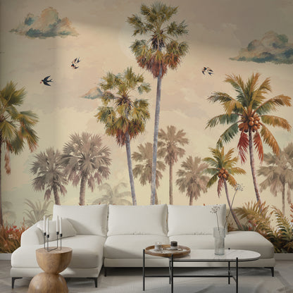 Sunkissed Tropics: Golden Hour Landscape Wallpaper