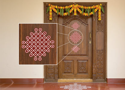 Ananta Kolam Wall Decal Set of 3 – Traditional South Indian Kolam Wall Decor