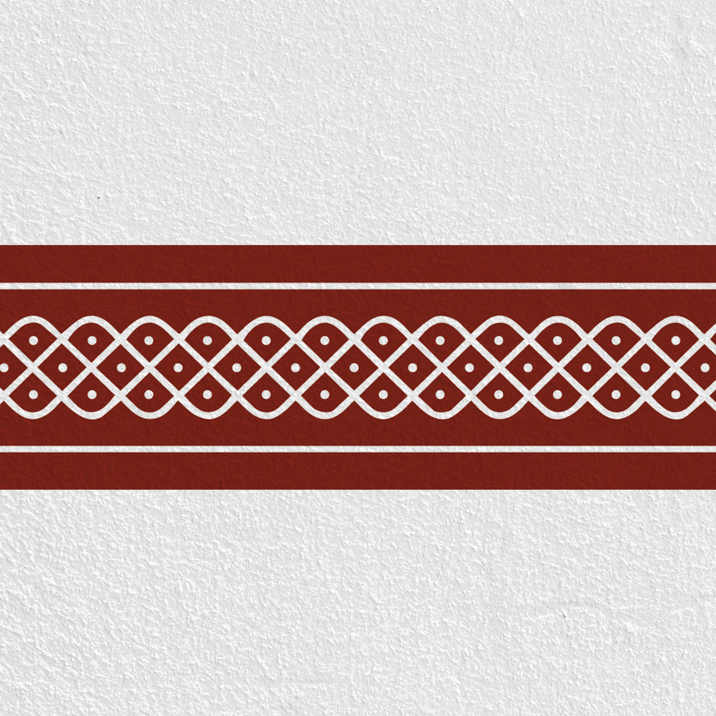Sikku Kolam Border Band for Walls & Staircases | Traditional South Indian Peel & Stick Wall Border Decal | Air-Release Self-Adhesive Vinyl (48 x 5 Inches)
