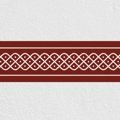 Sikku Kolam Border Band for Walls & Staircases | Traditional South Indian Peel & Stick Wall Border Decal | Air-Release Self-Adhesive Vinyl (48 x 5 Inches)