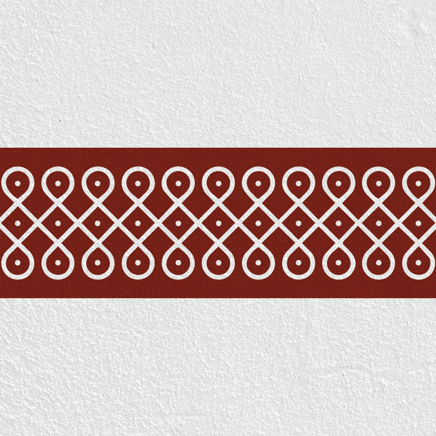 Sikku Kolam Border Band for Walls & Staircases | Traditional South Indian Peel & Stick Wall Border Decal | Air-Release Self-Adhesive Vinyl (48 x 5 Inches)