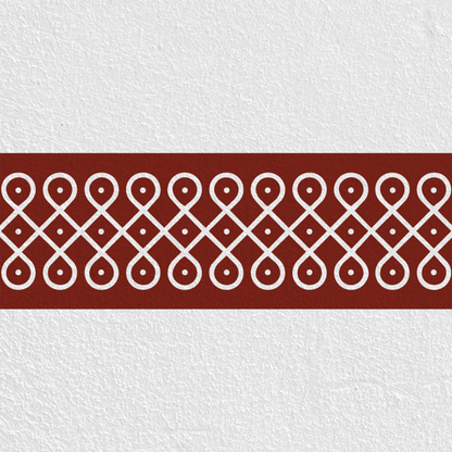 Sikku Kolam Border Band for Walls & Staircases | Traditional South Indian Peel & Stick Wall Border Decal | Air-Release Self-Adhesive Vinyl (48 x 5 Inches)