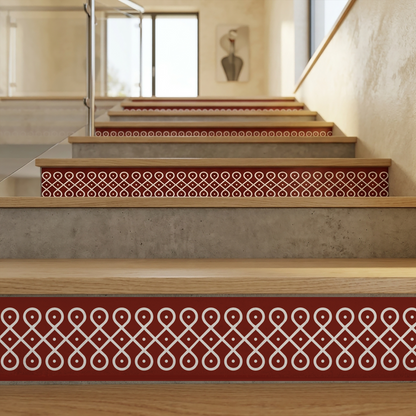 Sikku Kolam Border Band for Walls & Staircases | Traditional South Indian Peel & Stick Wall Border Decal | Air-Release Self-Adhesive Vinyl (48 x 5 Inches)
