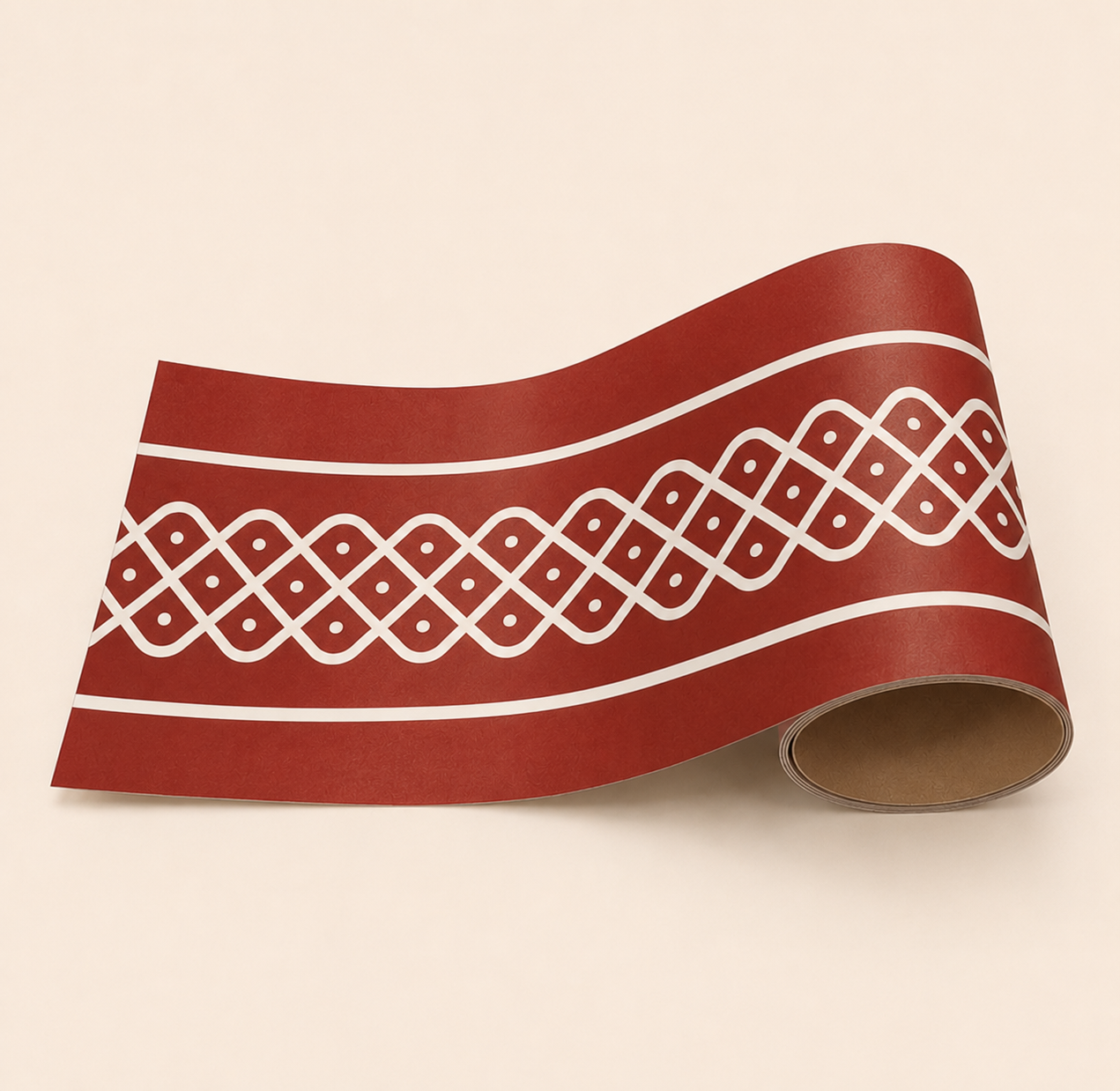 Sikku Kolam Border Band for Walls & Staircases | Traditional South Indian Peel & Stick Wall Border Decal | Air-Release Self-Adhesive Vinyl (48 x 5 Inches)