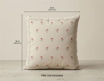 Hand Stitched Tulip Cushion Cover